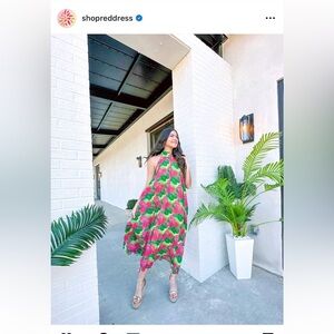 Floral Halter Neck Dress, Palms Away